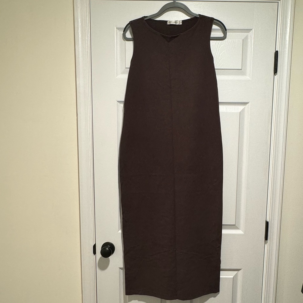 Cut Loose Brown Stretch Maxi Dress